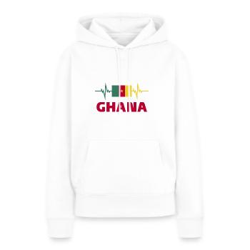 Ghana Football 2022 Ghana Heartbeat Ghana Flag - Sweat à capuche Premium bio Femme - blanc - Devant - Julia (174cm)