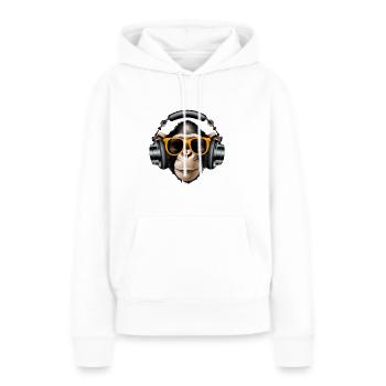 Hingucker Affe mit Kopfhörern und Sonnenbrille - Frauen Premium Bio Hoodie - Weiß - Vorne - Julia (174cm)
