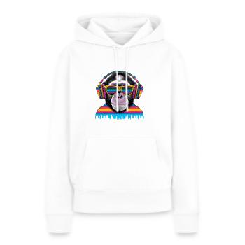 Hingucker Affe mit Kopfhörern und Sonnenbrille - Frauen Premium Bio Hoodie - Weiß - Vorne - Julia (174cm)