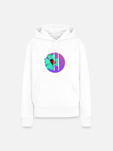 Klee und sein Marienkäfer - Frauen Premium Bio Hoodie - Weiß