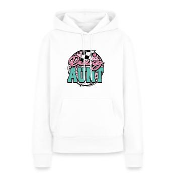 Tante de course - Sweat à capuche Premium bio Femme - blanc - Devant - Julia (174cm)