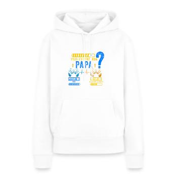 Futur Papa 2023 Annonce Grossesse Futur Père Gamer - Sweat à capuche Premium bio Femme - blanc - Devant - Julia (174cm)