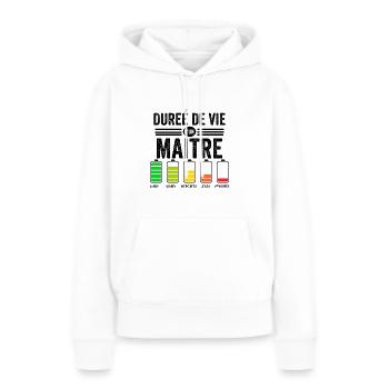 Humour Maitre D'école Pour Fin D'année Scolaire - Sweat à capuche Premium bio Femme - blanc - Devant - Julia (174cm)