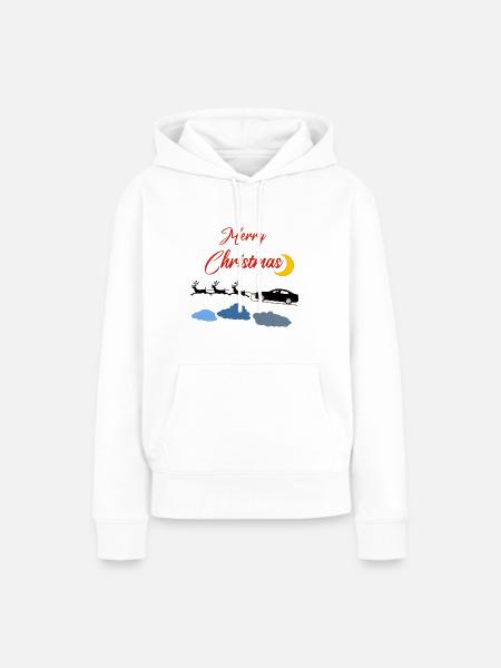 Weihnachten Auto - Frauen Premium Bio Hoodie - Weiß