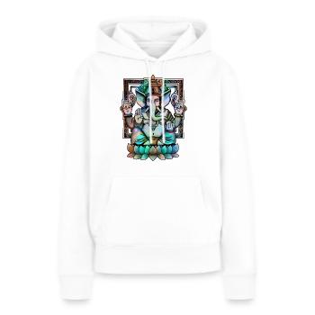 Cosmic Ganesh - Sweat à capuche Premium bio Femme - blanc - Devant - Julia (174cm)
