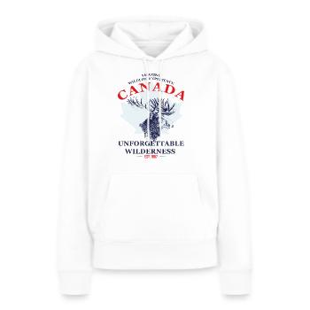 CANADA - MOOSE - Frauen Premium Bio Hoodie - Weiß - Vorne - Julia (174cm)