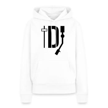 DJ - DEEJAY - Sweat à capuche Premium bio Femme - blanc - Devant - Julia (174cm)