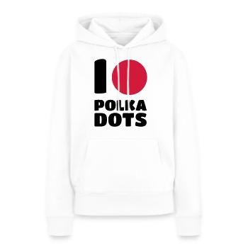 I love polka dots - Sweat à capuche Premium bio Femme - blanc - Devant - Julia (174cm)