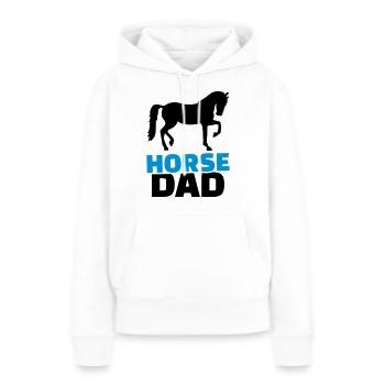 Horse Dad - Sweat à capuche Premium bio Femme - blanc - Devant - Julia (174cm)