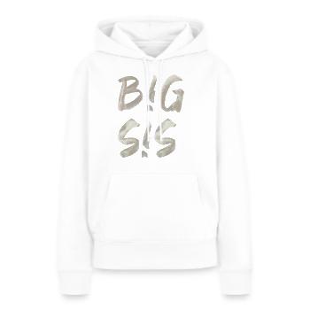 big sis SChrift grande sœur rengaine enfants - Sweat à capuche Premium bio Femme - blanc - Devant - Julia (174cm)