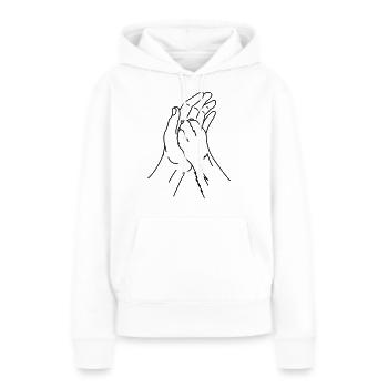 hand pfote - Frauen Premium Bio Hoodie - Weiß - Vorne - Julia (174cm)
