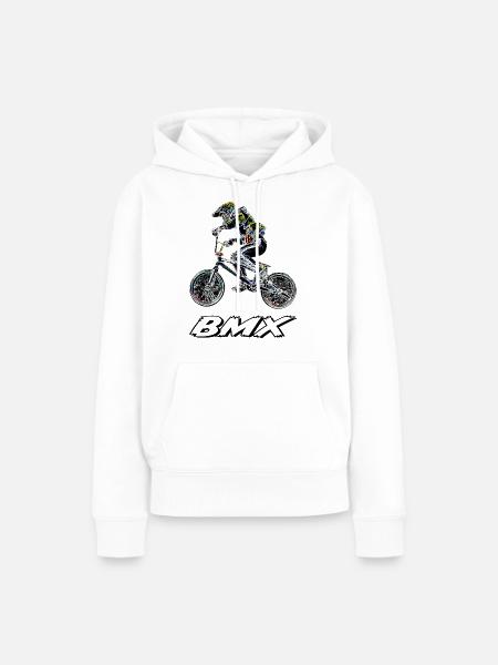BMX Rennsport - Frauen Premium Bio Hoodie - Weiß