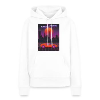 Rouge et Violet Esthétique Moderne Futuriste Snatche - Sweat à capuche Premium bio Femme - blanc - Devant - Julia (174cm)