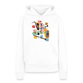 Bläser - Frauen Premium Bio Hoodie - Weiß - Vorne - Julia (174cm)