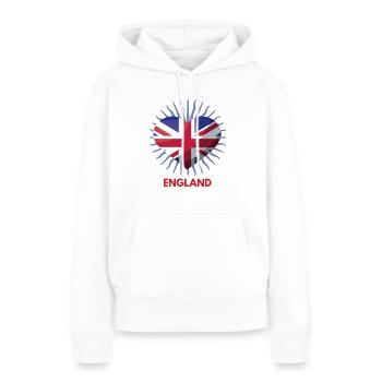Coupe du Monde au Qatar J’adore l’Angleterre Produits dérivés - Sweat à capuche Premium bio Femme - blanc - Devant - Julia (174cm)