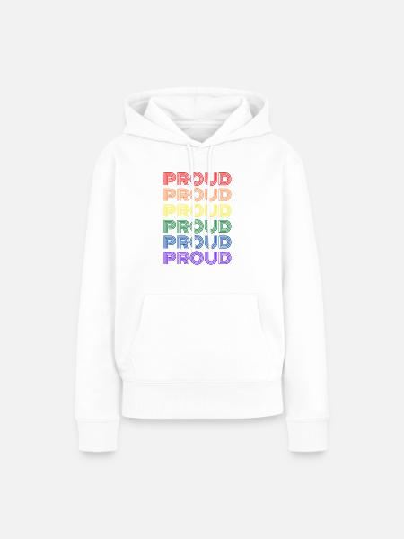Proud - Frauen Premium Bio Hoodie - Weiß
