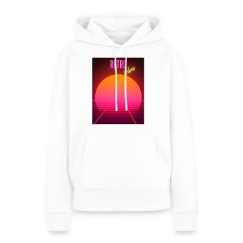 AMBIANCE RÉTRO - Sweat à capuche Premium bio Femme - blanc - Devant - Julia (174cm)