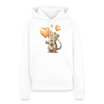 Little tiger with heart balloon - Women’s Premium Organic Hoodie - white - Front - Julia (174cm)