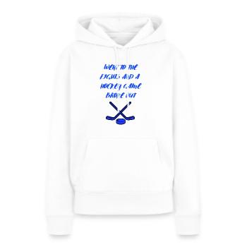 Je suis allé aux bagarres et une partie de hockey a éclaté - Sweat à capuche Premium bio Femme - blanc - Devant - Julia (174cm)