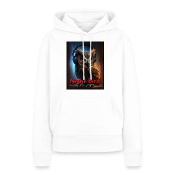 Nachteule mit Kopfhörer - Frauen Premium Bio Hoodie - Weiß - Vorne - Julia (174cm)