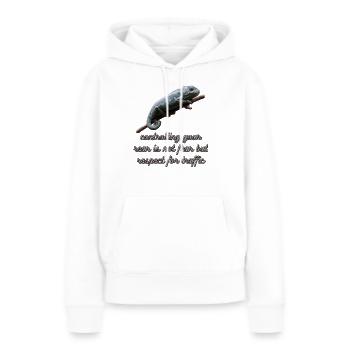 cameleon - Sweat à capuche Premium bio Femme - blanc - Devant - Julia (174cm)