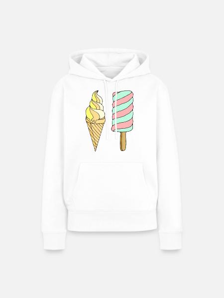 Eis - Frauen Premium Bio Hoodie - Weiß