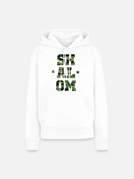 Schalom - Frauen Premium Bio Hoodie - Weiß