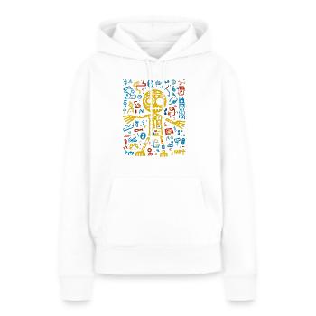 La foulée colorée de maman - Sweat à capuche Premium bio Femme - blanc - Devant - Julia (174cm)