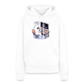 TYPAGE FANTÔME DÉTECTÉ ! -Oups! - Sweat à capuche Premium bio Femme - blanc - Devant - Julia (174cm)