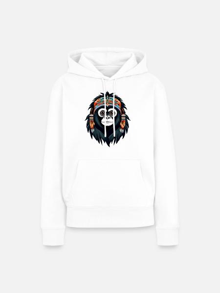 Gibbon - Frauen Premium Bio Hoodie - Weiß