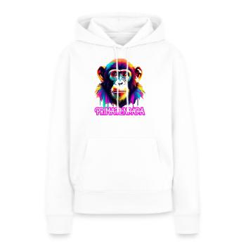 Papa primate - Sweat à capuche Premium bio Femme - blanc - Devant - Julia (174cm)