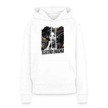 Énigme électro - Sweat à capuche Premium bio Femme - blanc - Devant - Julia (174cm)