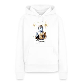 Harmonie - Frauen Premium Bio Hoodie - Weiß - Vorne - Julia (174cm)