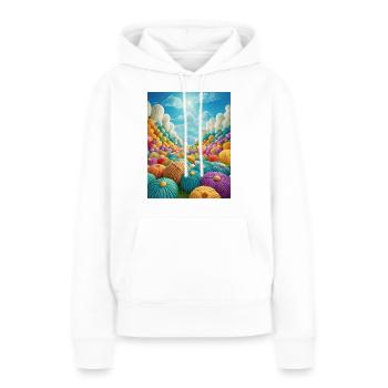 Tricoter sur Heavens Door - Sweat à capuche Premium bio Femme - blanc - Devant - Julia (174cm)