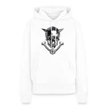 The Devil Scull - Frauen Premium Bio Hoodie - Weiß - Vorne - Julia (174cm)