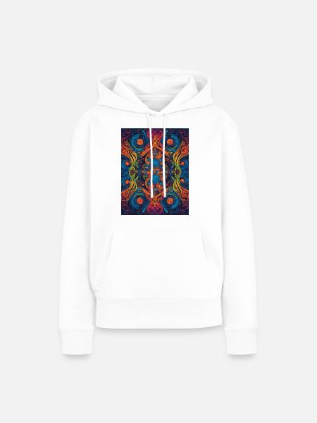 Abstrakte Symmetrie - Frauen Premium Bio Hoodie - Weiß
