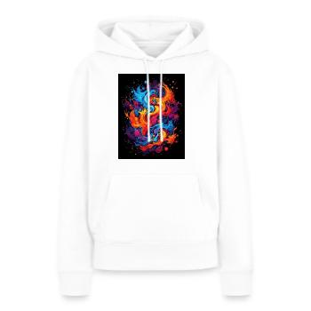 Tourbillon abstrait de couleurs - Sweat à capuche Premium bio Femme - blanc - Devant - Julia (174cm)