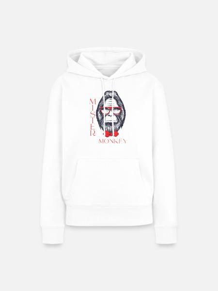 Mister Monkey - Frauen Premium Bio Hoodie - Weiß