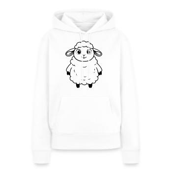 Flauschiges Schaf als Vektorgrafik - Frauen Premium Bio Hoodie - Weiß - Vorne - Julia (174cm)