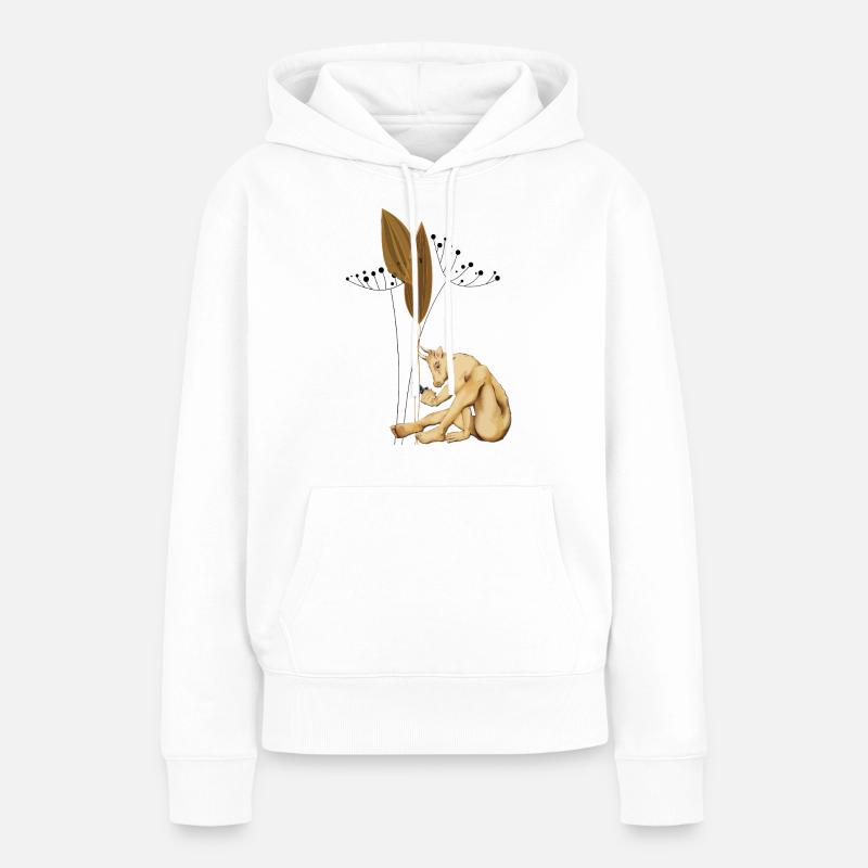 Centaure lié aux graines avec des gousses séchées - Sweat à capuche Premium bio Femme - blanc