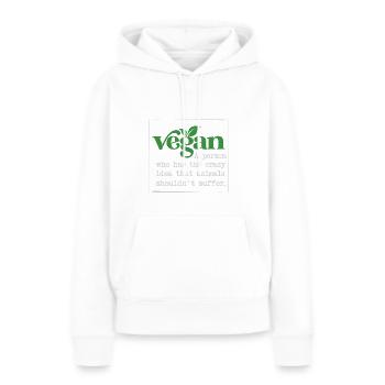 Vegan Fleischlos Tierlieb & Veganer - Frauen Premium Bio Hoodie - Weiß - Vorne - Julia (174cm)