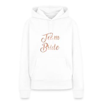 Team Bride Rose Glitter 2 - Sweat à capuche Premium bio Femme - blanc - Devant - Julia (174cm)