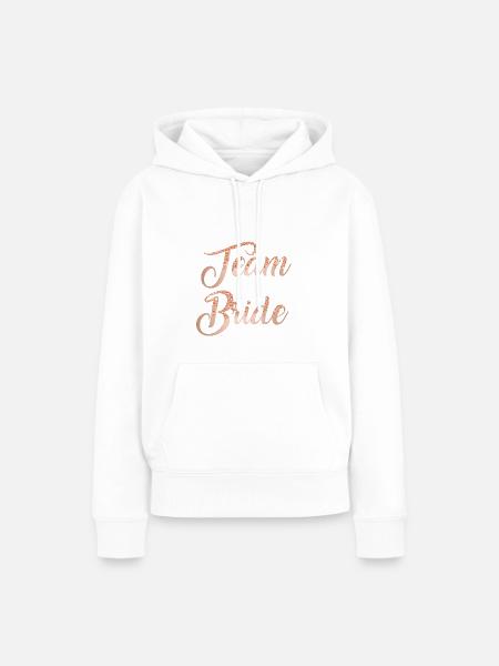 Team Bride Rose Glitter 2 - Frauen Premium Bio Hoodie - Weiß