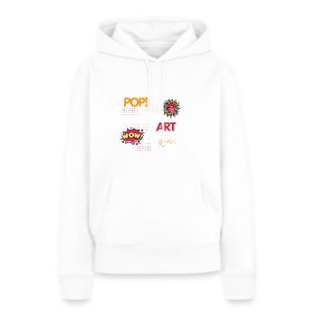 Design Pop Art Moderne - Sweat à capuche Premium bio Femme - blanc - Devant - Julia (174cm)