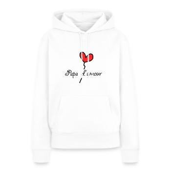 PAPA D'AMOUR. FÊTE DES PÈRES. BONNE FÊTE PAPA. - Frauen Premium Bio Hoodie - Weiß - Vorne - Julia (174cm)
