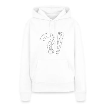 Fragezeichen Ausrufezeichen - Frauen Premium Bio Hoodie - Weiß - Vorne - Julia (174cm)