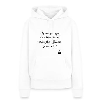 Kaameløtt - Réplique Culte - Citation Drôle - Sweat à capuche Premium bio Femme - blanc - Devant - Julia (174cm)