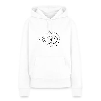 Discours de bouche - Sweat à capuche Premium bio Femme - blanc - Devant - Julia (174cm)