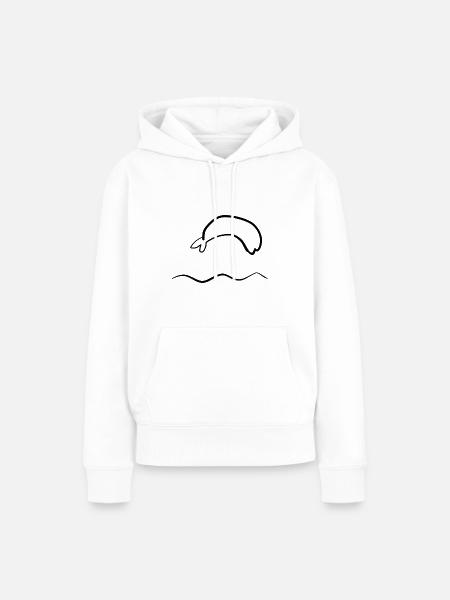 delfin wasser - Frauen Premium Bio Hoodie - Weiß