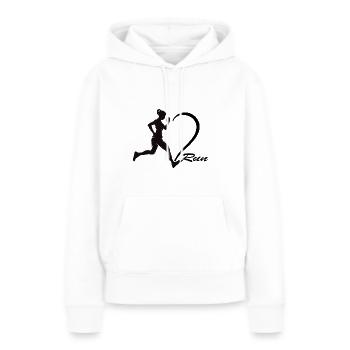 Läuferin läuft Marathon RUN Laufschuhe RunningGirl - Frauen Premium Bio Hoodie - Weiß - Vorne - Julia (174cm)